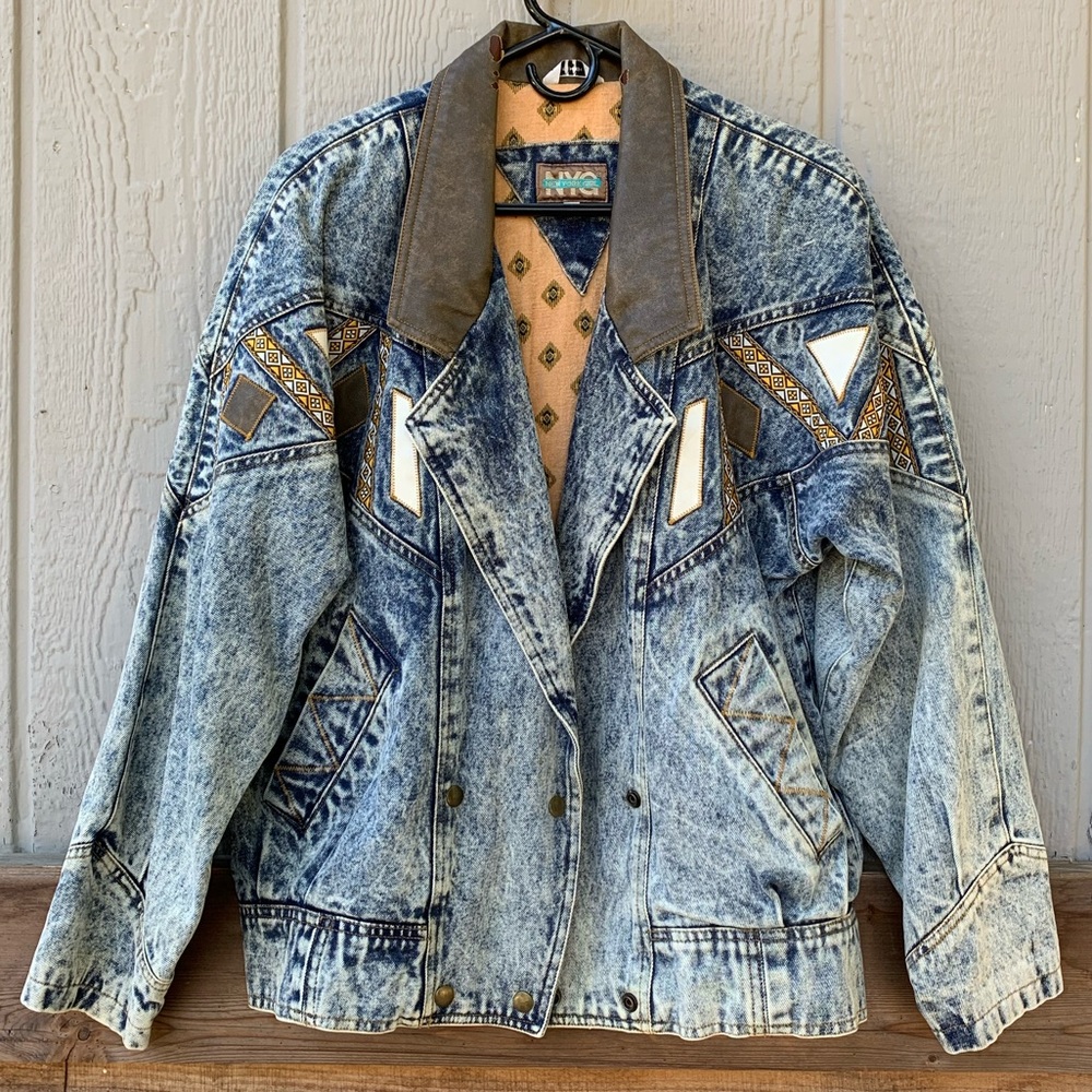 Vintage NY Girl retro 80s oversized denim jacket - Picture 2 of 16